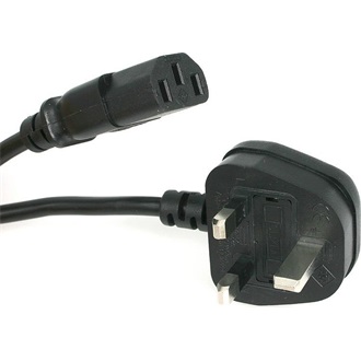 StarTech villásdugó BS 1363 (UK) -> C13 M/F tápkábel 1m fekete 10A