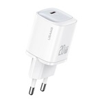 USAMS CC248 hálózati töltő Type-C aljzat 20W, PD gyorstöltő, FEHÉR