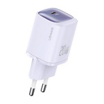 USAMS CC248 hálózati töltő Type-C aljzat 20W, PD gyorstöltő, LILA