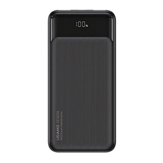 USAMS CD-198 vésztöltő 2 USB+Type-C aljzat 10000mAh, LED kijelző, FEKETE