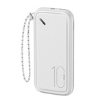 USAMS CD150 vésztöltő 2 USB/Type-C/microUSB 10000mAh, kézpánt, FEHÉR