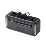 USAMS CD233 vésztöltő Type-C aljzat 5000mAh, Type-C+lightning csatlakozó, FEKETE