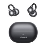 USAMS ECHO R02 bluetooth fülhallgató SZTEREO (v5.3, TWS, zajszűrő, fülre akasztható + töltőtok) FEKETE