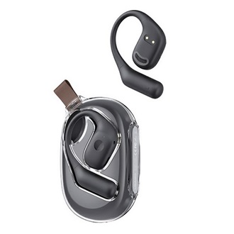 USAMS G26 Bluetooth fülhallgató SZTEREO v5.3, fülre akasztható + töltőtok, FEKETE