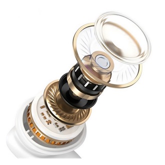 USAMS ID25 Bluetooth fülhallgató SZTEREO v5.3, zajszűrő + töltőtok, FEHÉR