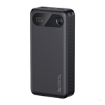 USAMS PB80 vésztöltő 2 USB+Type-C (20000mAh, 20W, PD gyorstöltő) FEKETE