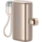 USAMS PB82 vésztöltő Type-C aljzat (10000mAh, 20W, gyorstöltő, Type-C csatlakozó + Type-C kábel) BÉZS