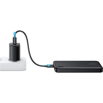 USAMS PB83 vésztöltő 2 USB+Type-C (10000mAh, 20W, PD gyorstöltő) FEKETE