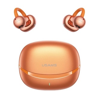 USAMS R3 ECHO bluetooth fülhallgató SZTEREO (v6.0, TWS, fülre csíptethető, zajszűrő, mikrofon + töltőtok) NARANCSSÁRGA
