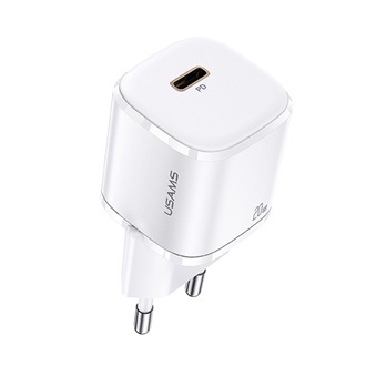 USAMS T36 hálózati töltő Type-C aljzat 20W, GaN, FEHÉR