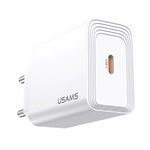 USAMS T69 hálózati töltő Type-C aljzat (20W, gyorstöltő 3.0) FEHÉR