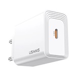 USAMS T69 hálózati töltő Type-C aljzat (30W, PD gyorstöltő 3.0) FEHÉR