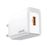 USAMS T69 hálózati töltő USB aljzat (18W, gyorstöltő 3.0) FEHÉR