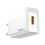 USAMS T69 hálózati töltő USB aljzat (2.1A) FEHÉR