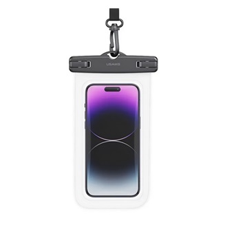 USAMS YD011 vízhatlan/vízálló tok (univerzális, IPX68, nyakba akasztható, 6.7" méret) ÁTLÁTSZÓ