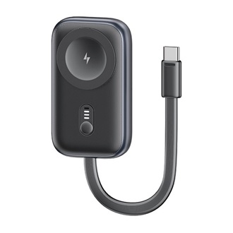 USAMS vésztöltő 1200mAh, LED jelzés + fix Type-C kábel, FEKETE