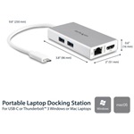 StarTech multiport USB-C / Thunderbolt -> HDMI 1.4 Ethernet 1Gb/s 2db USB-A 3.0 M/F adapter 0.15m ezüst