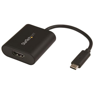 StarTech USB-C -> HDMI 2.0 M/F adapter 0.15m fekete