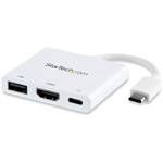 StarTech Multiport USB-C / Thunderbolt -> HDMI 1.4 USB-C USB-A 3.0 M/F adapter 0.1m fehér
