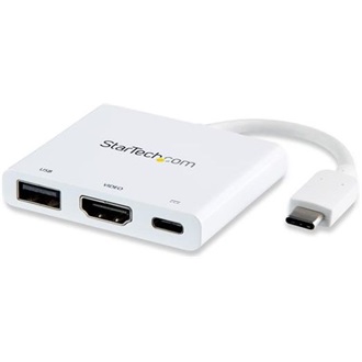 StarTech Multiport USB-C / Thunderbolt -> HDMI 1.4 USB-C USB-A 3.0 M/F adapter 0.1m fehér