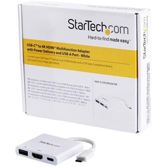 StarTech Multiport USB-C / Thunderbolt -> HDMI 1.4 USB-C USB-A 3.0 M/F adapter 0.1m fehér