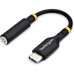 StarTech USB-C -> Jack stereo 3,5mm (4pin) M/F adapter 0.12m fekete