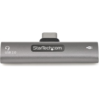 StarTech USB-C -> 2db USB-C M/F adapter szürke Audio & Charge 60W