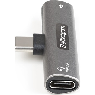 StarTech USB-C -> 2db USB-C M/F adapter szürke Audio & Charge 60W