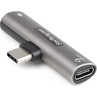 StarTech USB-C -> 2db USB-C M/F adapter szürke Audio & Charge 60W