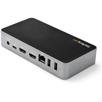 StarTech Dual Monitor Docking Station 8-port 65W USB-C dokkoló fekete-ezüst