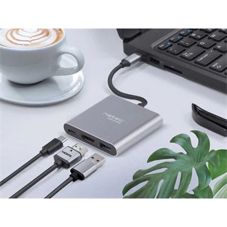 USB-C MULTIPORT ADAPTER 3 AZ 1-BEN NATEC FOWLER MINI USB 3.0, HDMI 4K, USB-C PD