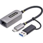StarTech USB-C TO ETHERNET ADAPTER WITH USB-A DONGLE 6IN/15CM CABLE