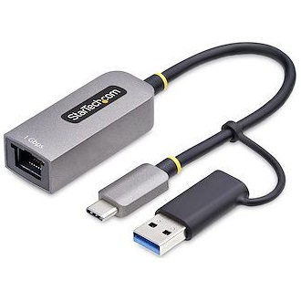 StarTech USB-C TO ETHERNET ADAPTER WITH USB-A DONGLE 6IN/15CM CABLE