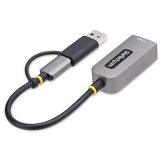 StarTech USB-C TO ETHERNET ADAPTER WITH USB-A DONGLE 6IN/15CM CABLE