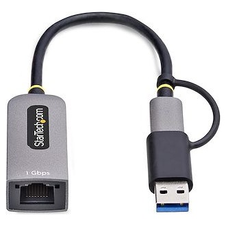 StarTech USB-C TO ETHERNET ADAPTER WITH USB-A DONGLE 6IN/15CM CABLE