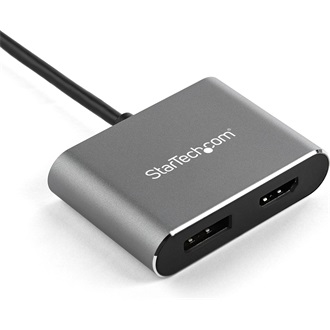 StarTech Multiport  USB-C / Thunderbolt -> HDMI 2.0 DisplayPort 1.2 M/F adapter 0.15m ezüst