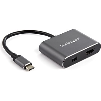 StarTech USB-C -> Mini DisplayPort 1.2 HDMI 2.0 M/F adapter 0.15m szürke