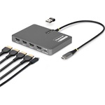 StarTech USB-C -> 4db HDMI 2.0 1db USB-C 1db USB-A 2.0 M/F adapter 0.2m szürke