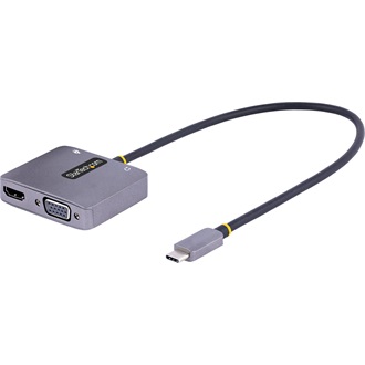 StarTech USB-C -> HDMI 2.0 VGA M/F adapter 0.3m szürke DP Alt-mode