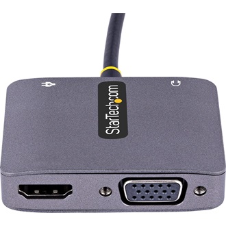 StarTech USB-C -> HDMI 2.0 VGA M/F adapter 0.3m szürke DP Alt-mode