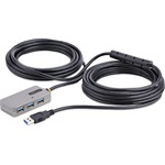 StarTech USB-A 3.0 -> 3db USB-A 3.0 M/F extender 10m fekete-szürke