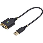 StarTech USB-A 2.0 -> Serial RS-232 DB9 M/F adapter 0.3m fekete Null Modem