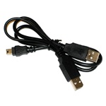 OEM 2db USB-A 2.0 -> USB-B 2.0 mini 5pin M/M adatkábel 0.5m fekete