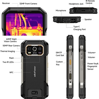 Ulefone Armor 27T Pro 256GB ütésálló okostelefon fekete
