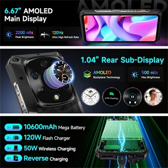 Ulefone Armor 28 Ultra 1024GB ütésálló okostelefon fekete