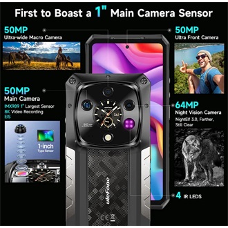 Ulefone Armor 28 Ultra 1024GB ütésálló okostelefon fekete
