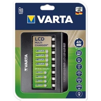 VARTA LCD MULTI CHARGER+ akkutöltő 240V, LED kijelző, FEKETE