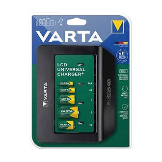 VARTA LCD UNIVERSAL MULTI CHARGER+ akkutöltő 240V, LED kijelző, FEKETE