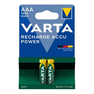 VARTA RECHARGE ACCU POWER elem (AAA, 1.2V, 1000mAh Ni-MH, újratölthető) 2db/csomag
