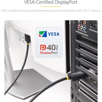 StarTech DisplayPort 2.1 -> DisplayPort 2.1 M/M video kábel 1m fekete